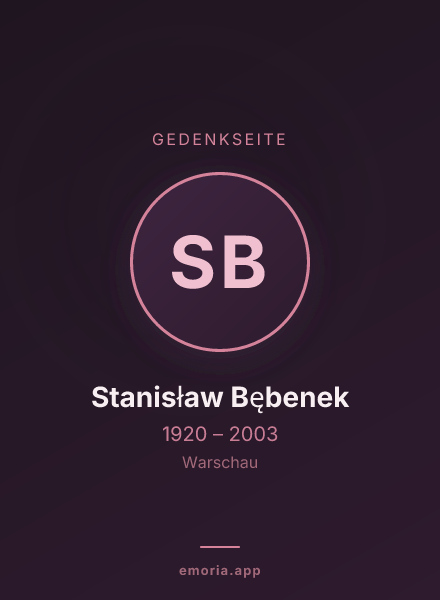Gedenkportrait von Stanisław Bębenek