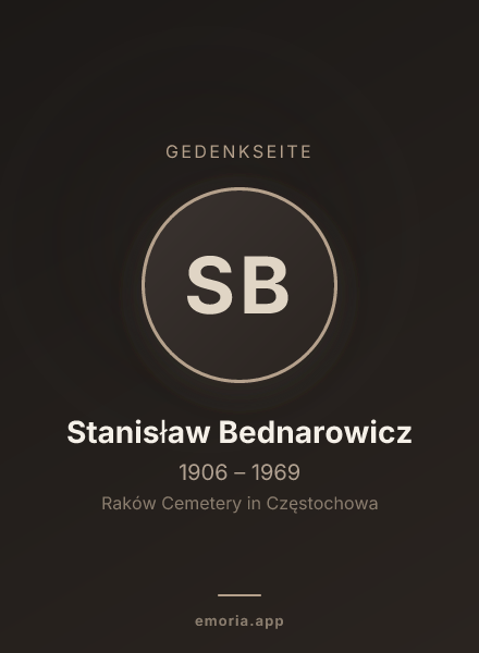 Gedenkportrait von Stanisław Bednarowicz