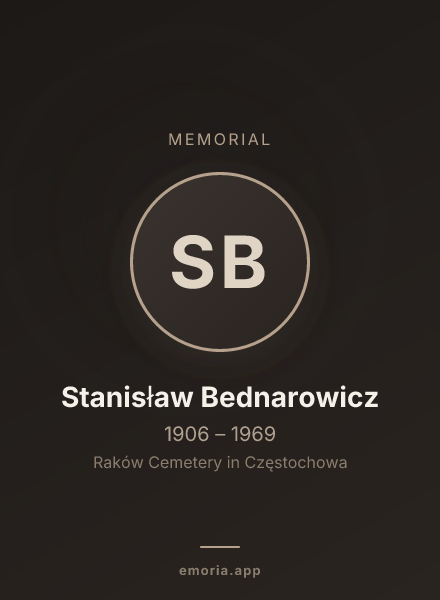 Memorial portrait of Stanisław Bednarowicz