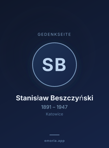 Gedenkportrait von Stanisław Beszczyński