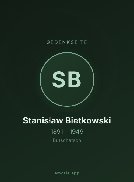 Gedenkportrait von Stanisław Bietkowski