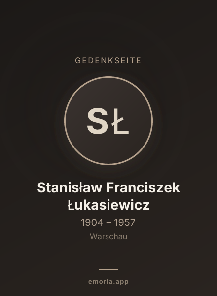 Gedenkportrait von Stanisław Franciszek Łukasiewicz