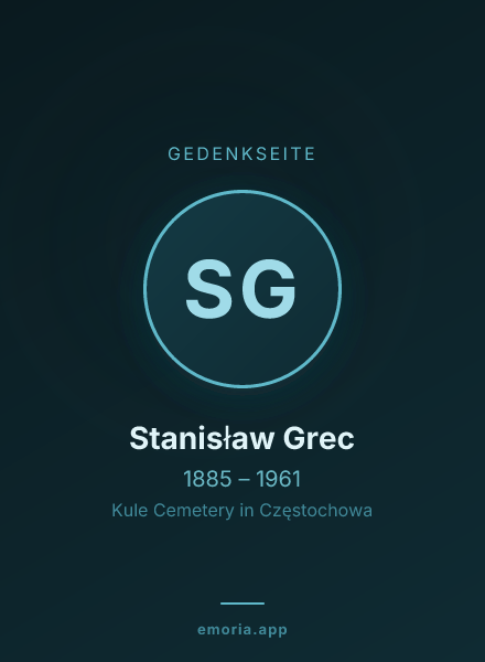Gedenkportrait von Stanisław Grec