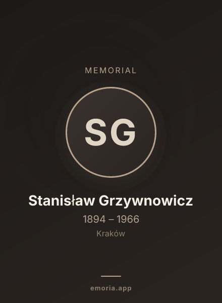 Memorial portrait of Stanisław Grzywnowicz