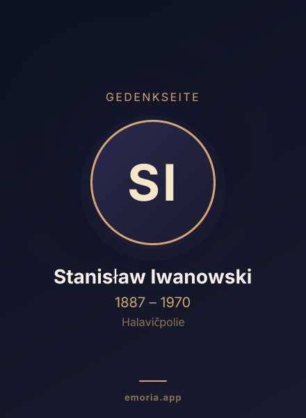 Gedenkportrait von Stanisław Iwanowski