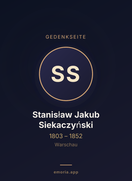 Gedenkportrait von Stanisław Jakub Siekaczyński