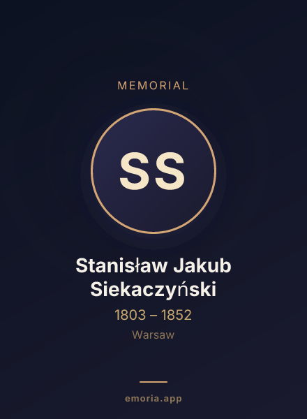 Memorial portrait of Stanisław Jakub Siekaczyński