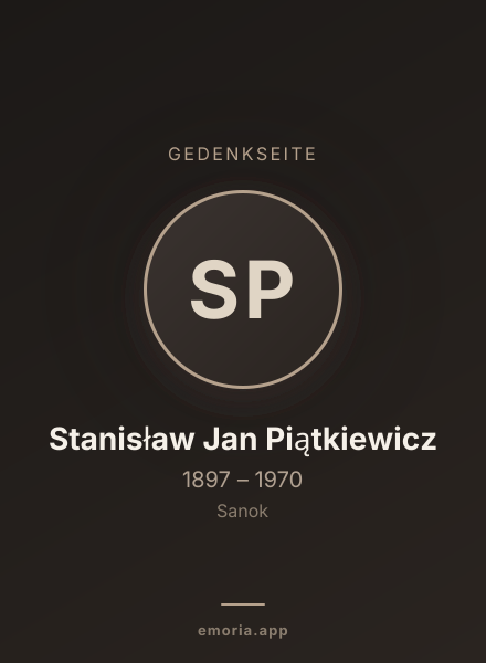 Gedenkportrait von Stanisław Jan Piątkiewicz