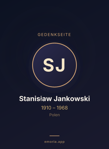Gedenkportrait von Stanisław Jankowski