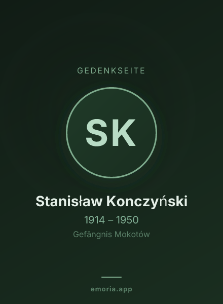 Gedenkportrait von Stanisław Konczyński