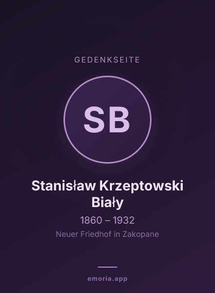Gedenkportrait von Stanisław Krzeptowski Biały