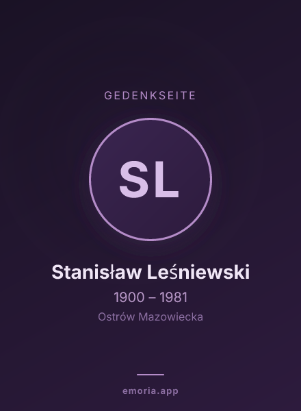 Gedenkportrait von Stanisław Leśniewski