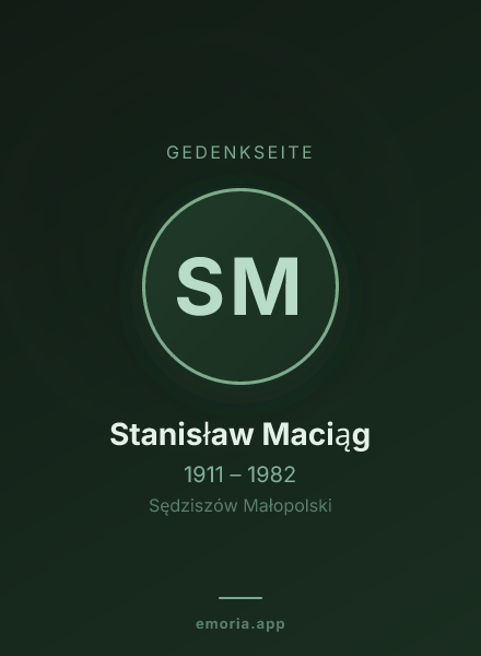 Gedenkportrait von Stanisław Maciąg