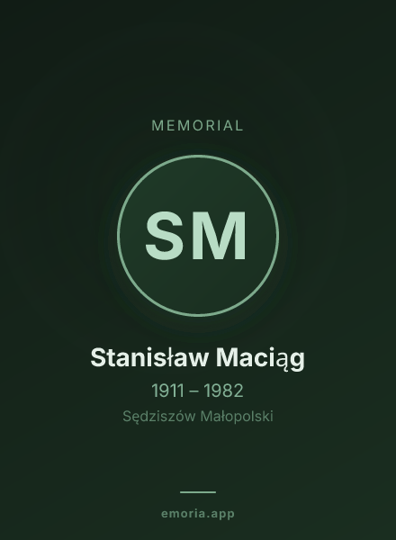 Memorial portrait of Stanisław Maciąg