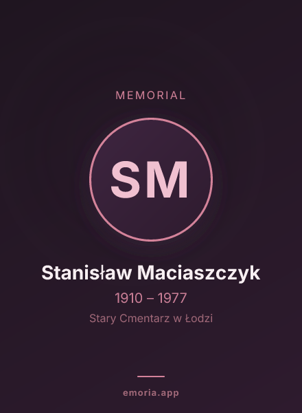 Memorial portrait of Stanisław Maciaszczyk