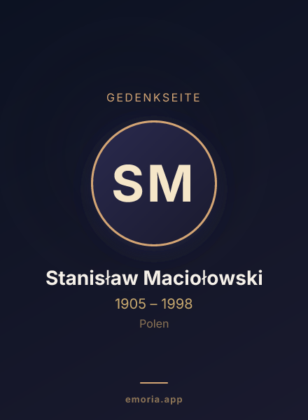 Gedenkportrait von Stanisław Maciołowski