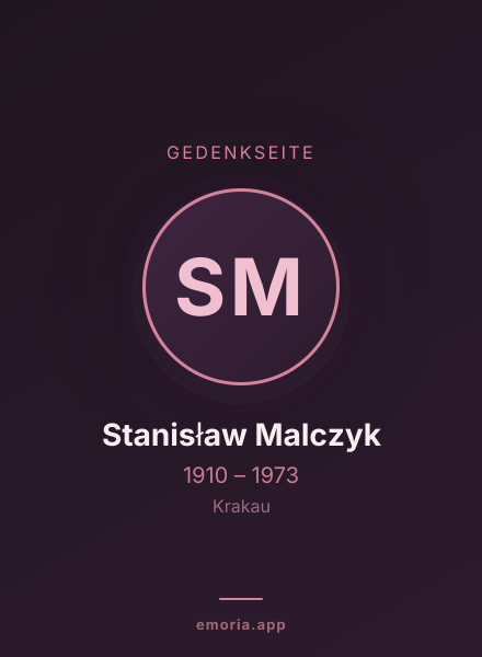 Gedenkportrait von Stanisław Malczyk