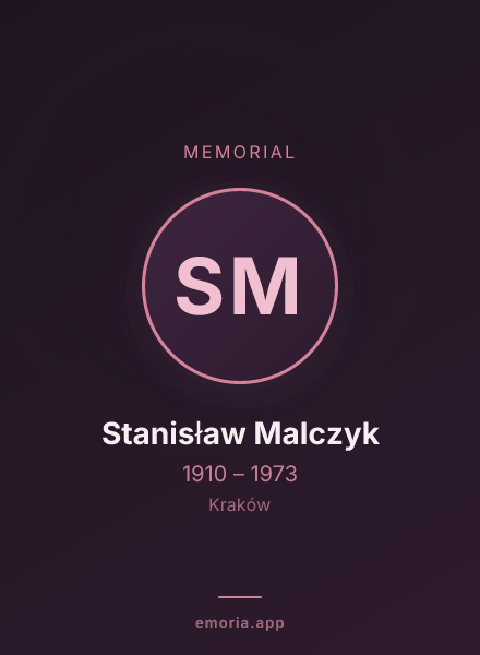 Memorial portrait of Stanisław Malczyk