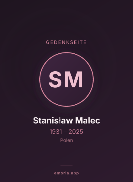 Gedenkportrait von Stanisław Malec