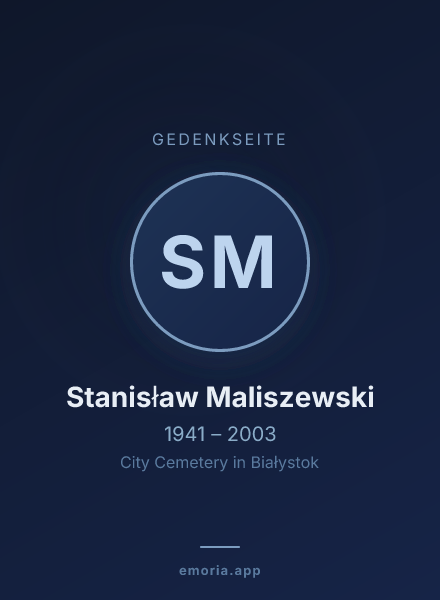 Gedenkportrait von Stanisław Maliszewski