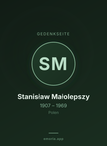 Gedenkportrait von Stanisław Małolepszy