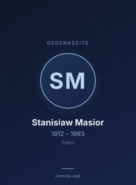 Gedenkportrait von Stanisław Masior