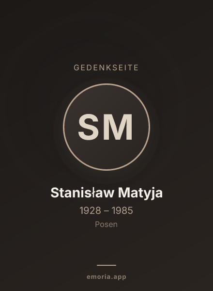 Gedenkportrait von Stanisław Matyja