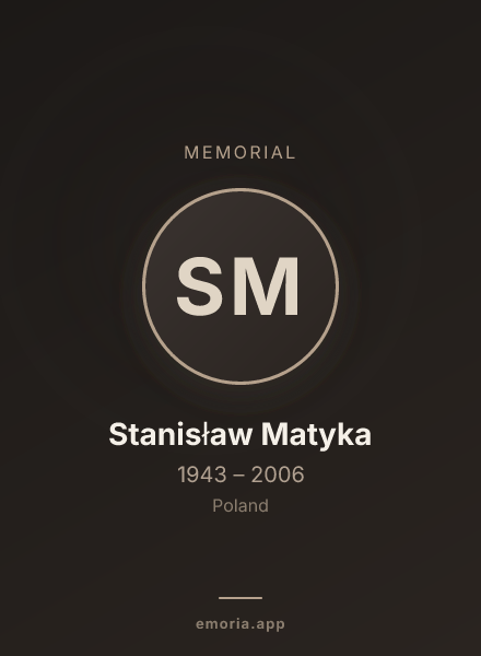 Memorial portrait of Stanisław Matyka