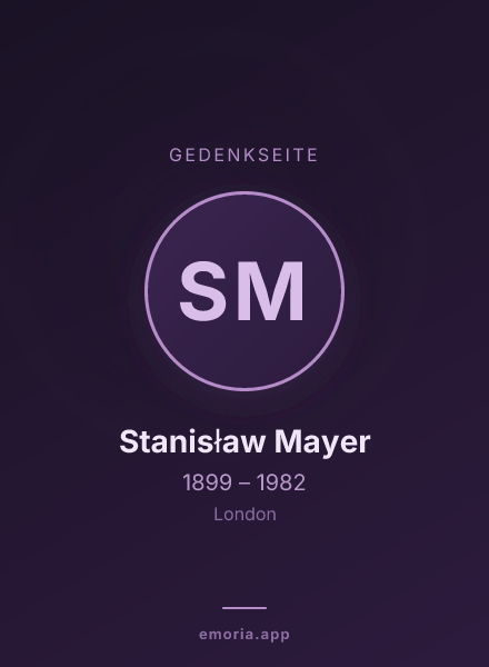 Gedenkportrait von Stanisław Mayer