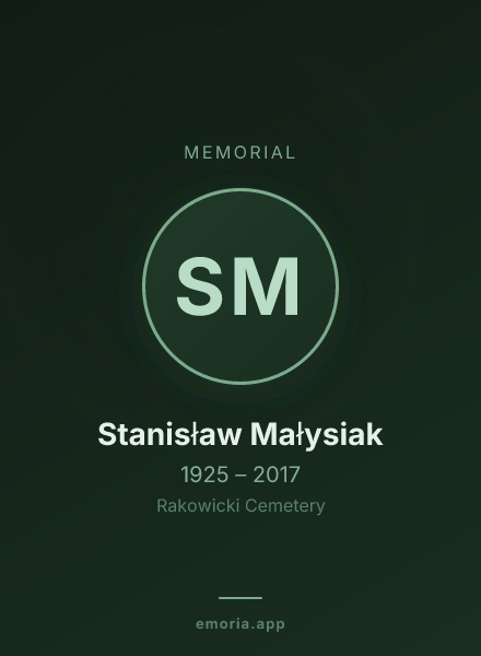 Memorial portrait of Stanisław Małysiak