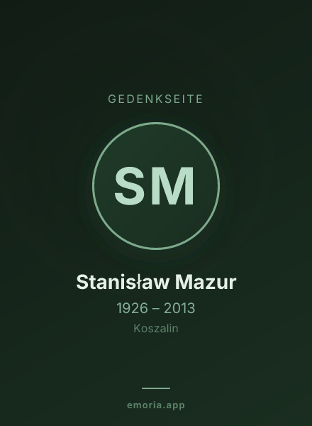 Gedenkportrait von Stanisław Mazur