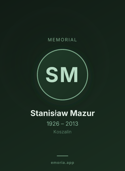 Memorial portrait of Stanisław Mazur