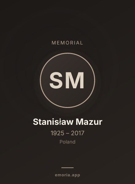 Memorial portrait of Stanisław Mazur