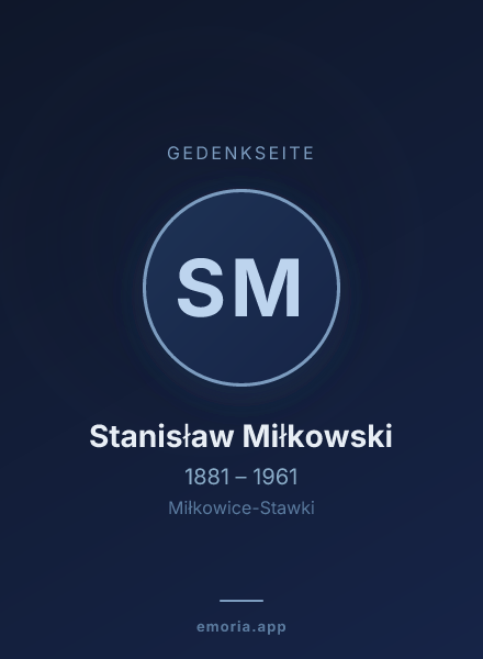 Gedenkportrait von Stanisław Miłkowski