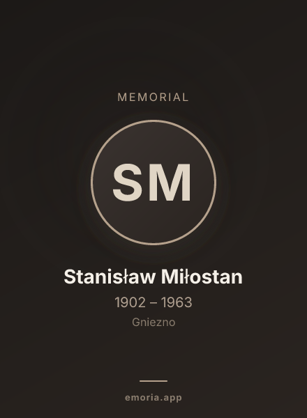 Memorial portrait of Stanisław Miłostan