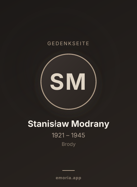 Gedenkportrait von Stanisław Modrany