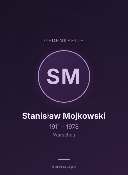 Gedenkportrait von Stanisław Mojkowski