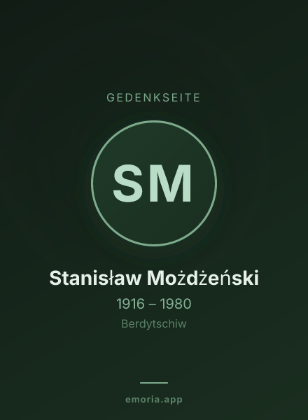 Gedenkportrait von Stanisław Możdżeński