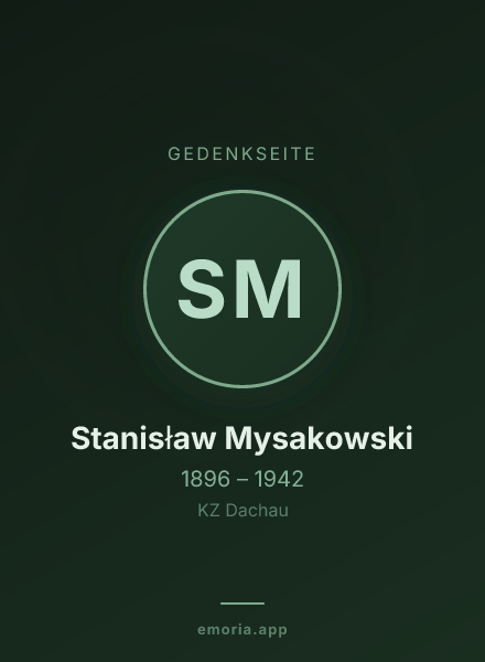 Gedenkportrait von Stanisław Mysakowski