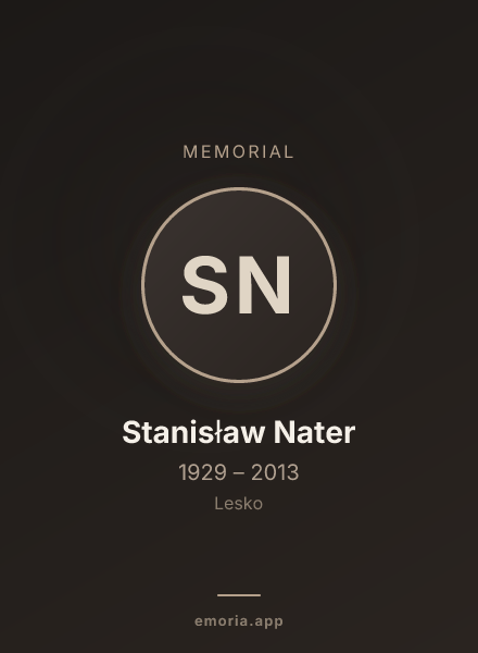 Memorial portrait of Stanisław Nater