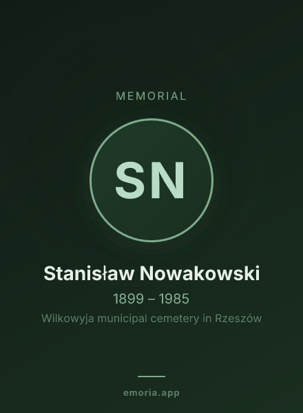 Memorial portrait of Stanisław Nowakowski