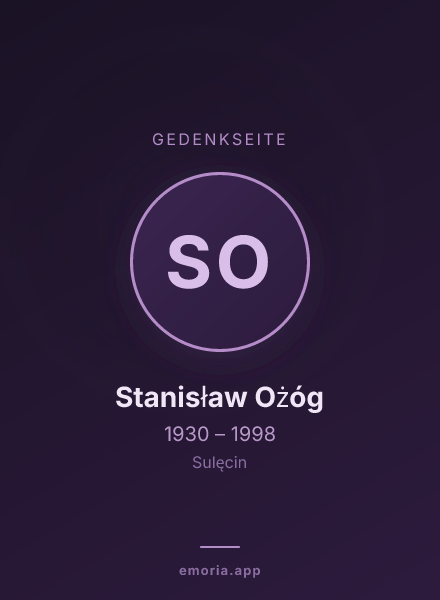 Gedenkportrait von Stanisław Ożóg