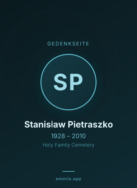 Gedenkportrait von Stanisław Pietraszko