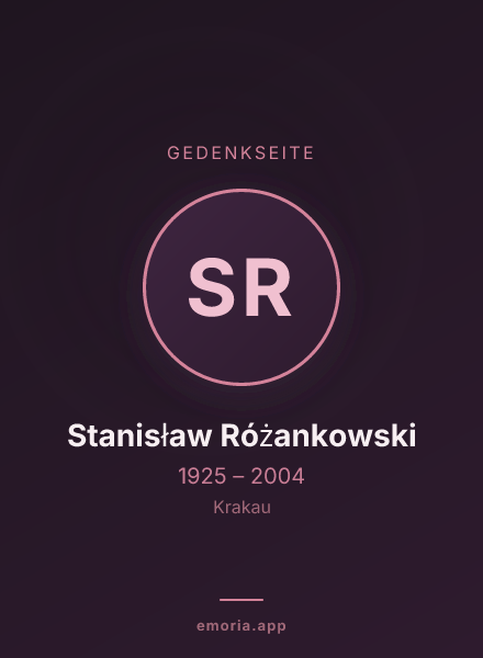 Gedenkportrait von Stanisław Różankowski