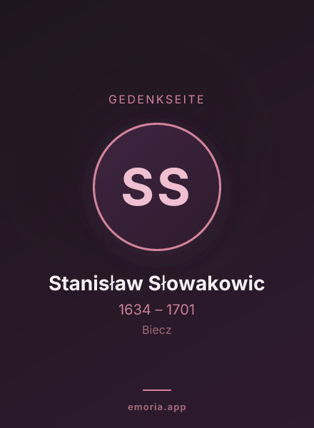 Gedenkportrait von Stanisław Słowakowic