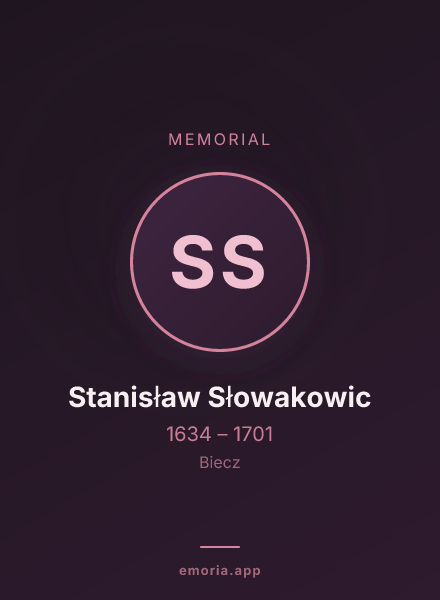 Memorial portrait of Stanisław Słowakowic