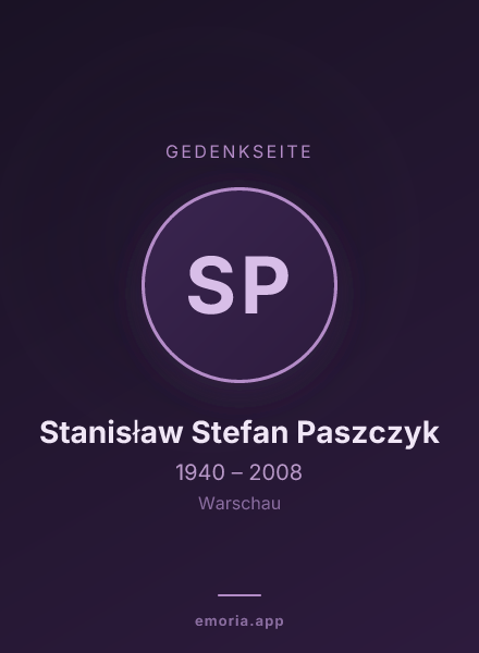 Gedenkportrait von Stanisław Stefan Paszczyk