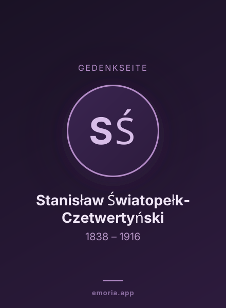 Gedenkportrait von Stanisław Światopełk-Czetwertyński