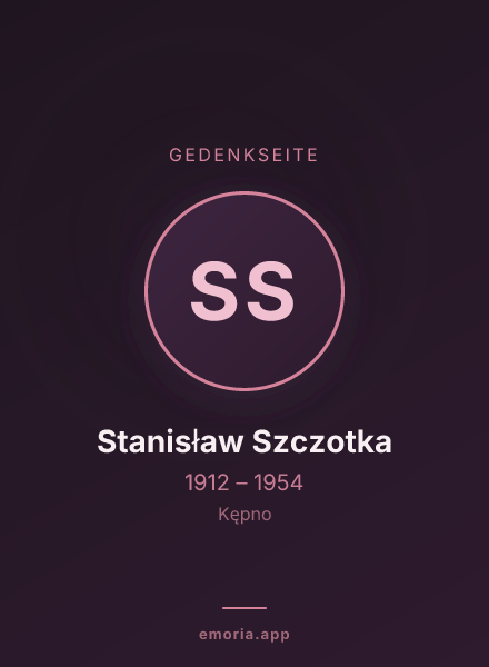 Gedenkportrait von Stanisław Szczotka