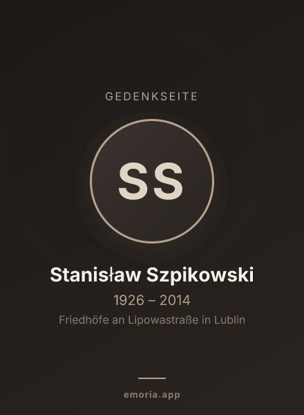 Gedenkportrait von Stanisław Szpikowski